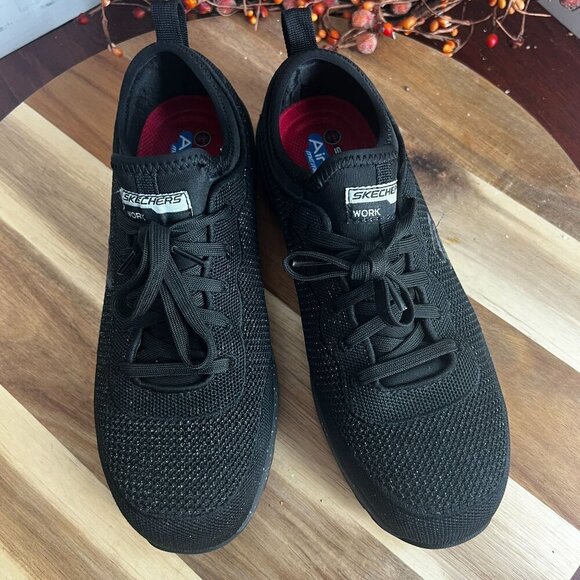 Skechers Work Womens Bulkin 108033– Balran Comp Toe Sneaker Sz 8 Black - Picture 2 of 11